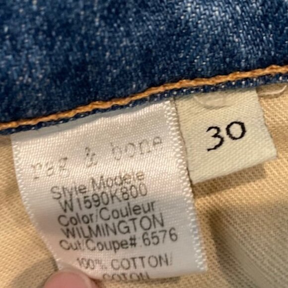 LAST PRICE Rag & Bone Dre Low Rise Slim Boyfriend Distressed Size 30 Blue Denim - Picture 14 of 16
